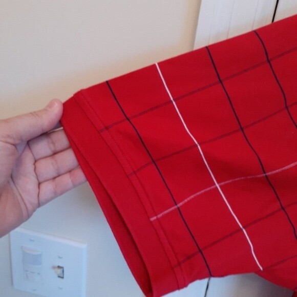 jos. a. bank golf shirt mens xxl 2x red windowpane cotton polo ledbetter top - Picture 3 of 4